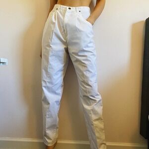 VTG White High Waisted Tapered Trousers